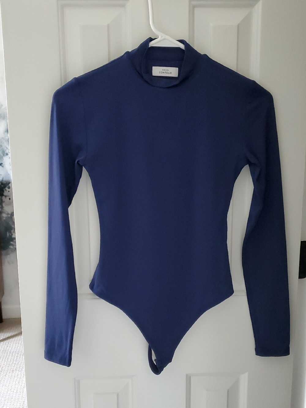 .. Aritzia Babaton Contour Mockneck Longsleeve Bodysuit, Deep Indigo Blue (S)